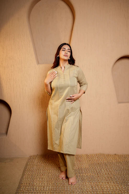 Sandstone Serenity – 3 Pc Cotton Ensemble