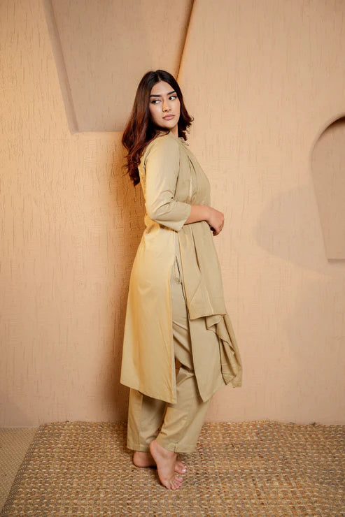 Sandstone Serenity – 3 Pc Cotton Ensemble