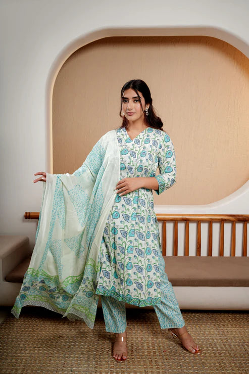 Cloud Mist – Elegant Sky Blue Suit Set