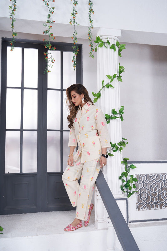 Rustic Charm – Khadi Cotton Coord Set with Handwork Detailing