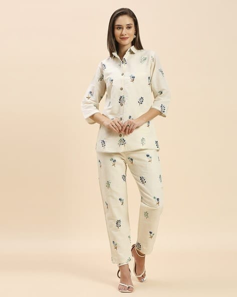 Zariya – Khadi Cotton Coord Set with Hand-Touched Work