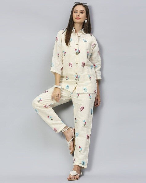 Thread Tale – Khadi Coord Set with Hand Embroidery