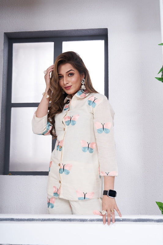 Rustic Charm – Khadi Cotton Coord Set with Handwork Detailing